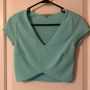 Aqua Textured Crop Top